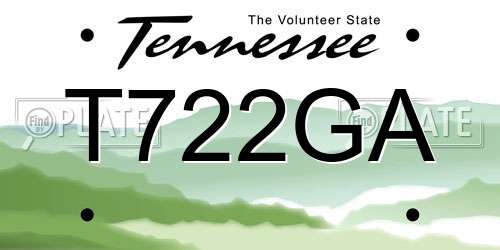 T722GA Tennessee License Plate