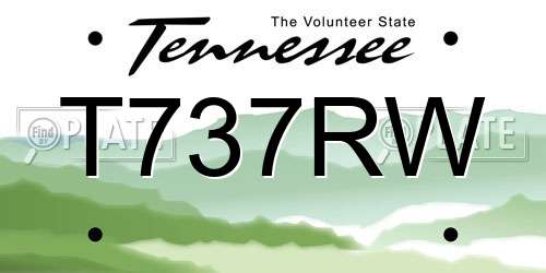 T737RW Tennessee License Plate