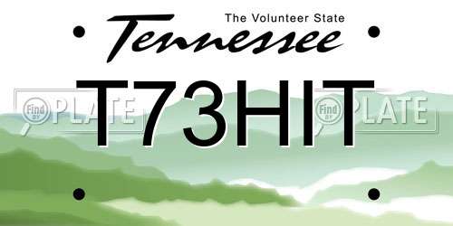 T73HIT Tennessee License Plate