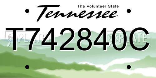 T742840C Tennessee License Plate