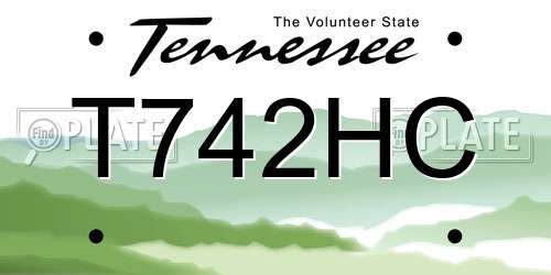 T742HC Tennessee License Plate