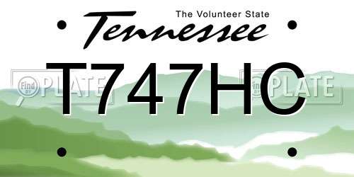 T747HC Tennessee License Plate