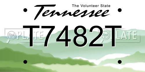 T7482T Tennessee License Plate