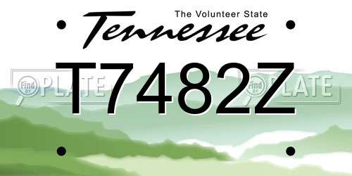 T7482Z Tennessee License Plate