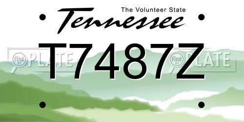 T7487Z Tennessee License Plate