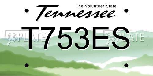 T753ES Tennessee License Plate