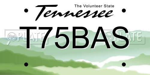 T75BAS Tennessee License Plate