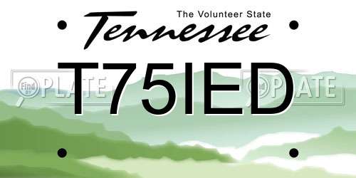 T75IED Tennessee License Plate