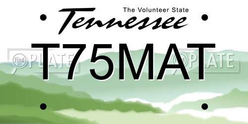 T75MAT Tennessee License Plate