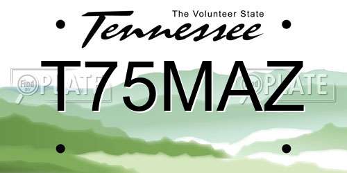 T75MAZ Tennessee License Plate
