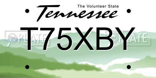 T75XBY Tennessee License Plate