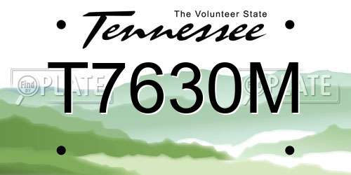 T7630M Tennessee License Plate