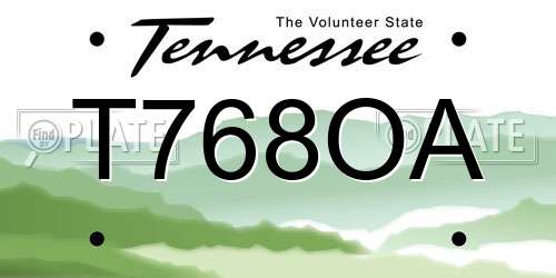 T768OA Tennessee License Plate