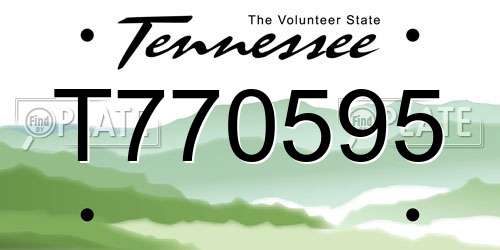 T770595 Tennessee License Plate