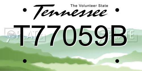 T77059B Tennessee License Plate