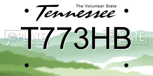 T773HB Tennessee License Plate