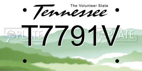 T7791V Tennessee License Plate