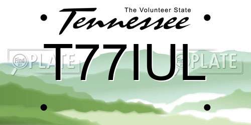 T77IUL Tennessee License Plate