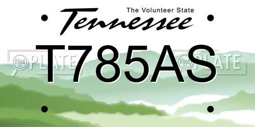 T785AS Tennessee License Plate