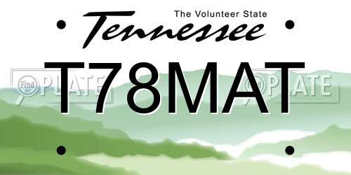 T78MAT Tennessee License Plate