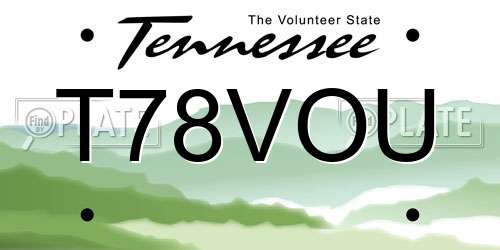 T78VOU Tennessee License Plate