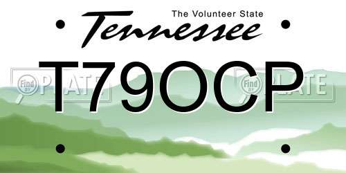 T79OCP Tennessee License Plate