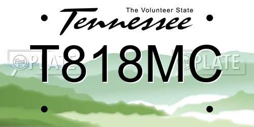 T818MC Tennessee License Plate