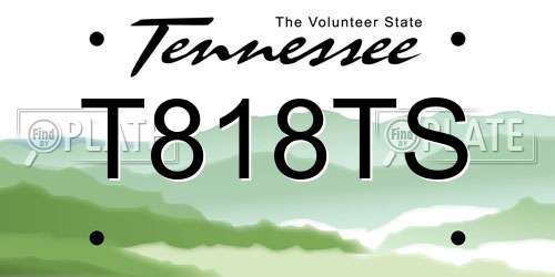 T818TS Tennessee License Plate