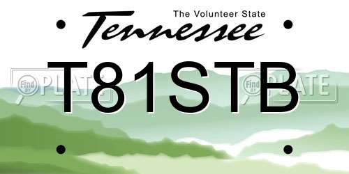 T81STB Tennessee License Plate
