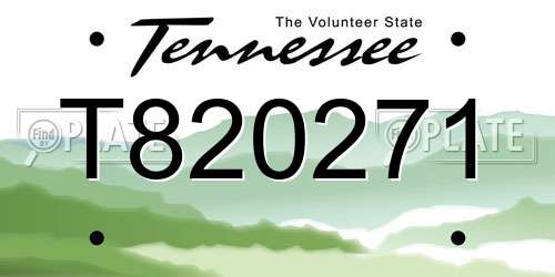 T820271 Tennessee License Plate