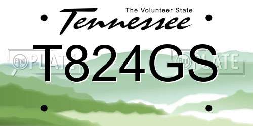 T824GS Tennessee License Plate