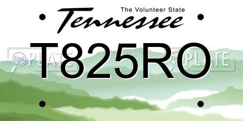 T825RO Tennessee License Plate