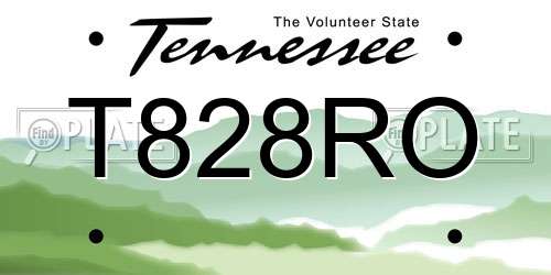 T828RO Tennessee License Plate