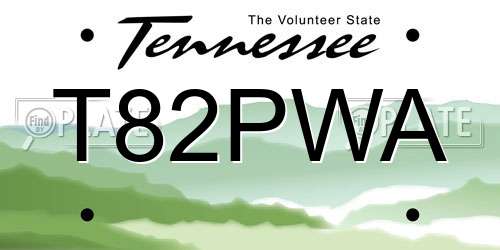 T82PWA Tennessee License Plate