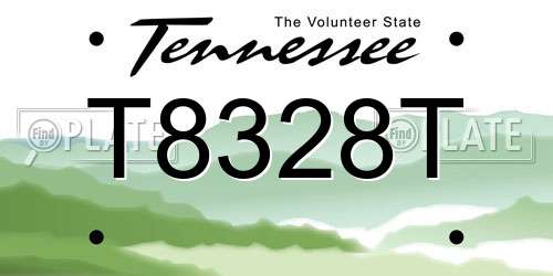 T8328T Tennessee License Plate