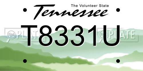 T8331U Tennessee License Plate