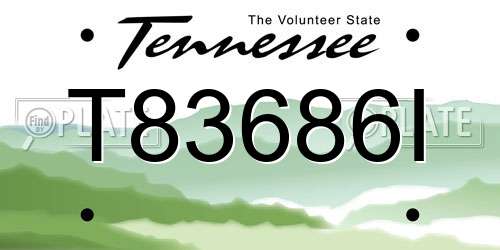 T83686I Tennessee License Plate