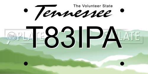 T83IPA Tennessee License Plate