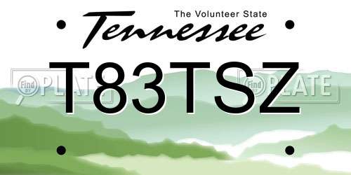 T83TSZ Tennessee License Plate