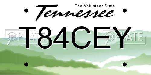 T84CEY Tennessee License Plate