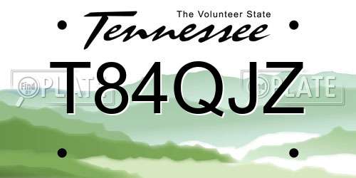 T84QJZ Tennessee License Plate