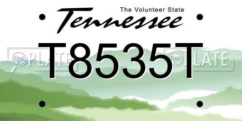 T8535T Tennessee License Plate