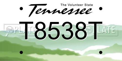 T8538T Tennessee License Plate