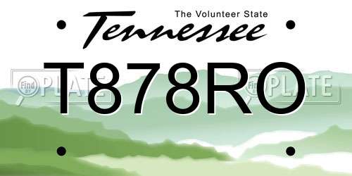 T878RO Tennessee License Plate
