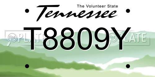 T8809Y Tennessee License Plate