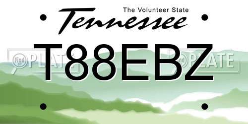 T88EBZ Tennessee License Plate