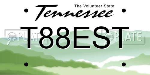 T88EST Tennessee License Plate