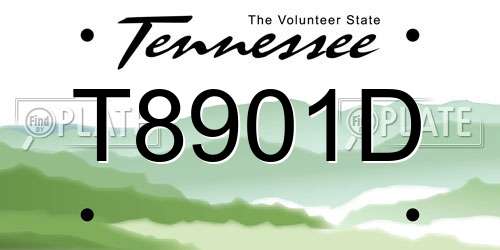T8901D Tennessee License Plate