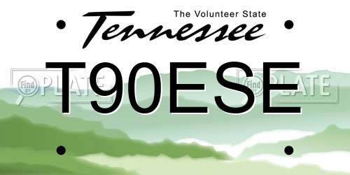 T90ESE Tennessee License Plate