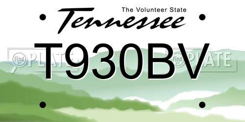 T930BV Tennessee License Plate